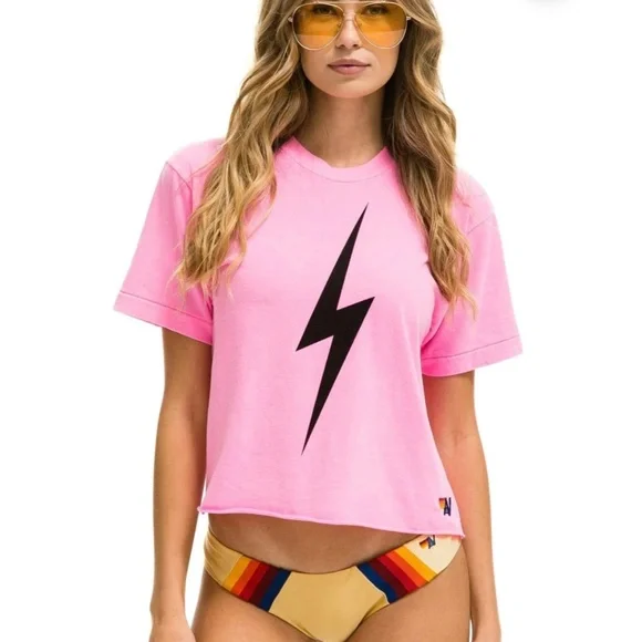 Aviator nation, pink bolt T-shirt, New with tag size medium - Picture 1 of 2